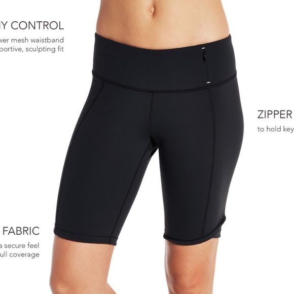 Calia Essential Bermuda Bike Shorts Stretchy Long Solid Black Comfy Work - Picture 3 of 8